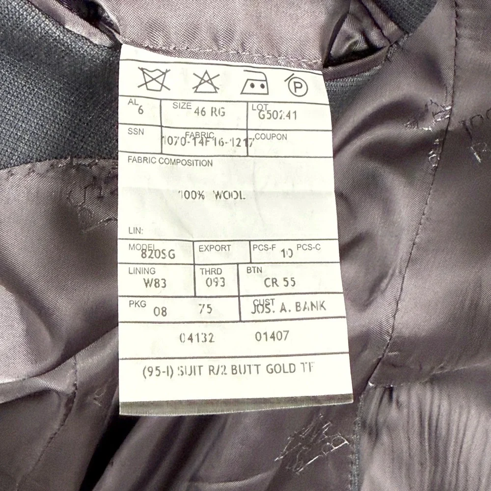Jos A‎ Bank Signature Blazer Size 46R Gray Gold Tailored Fit Wool Blazer Men's